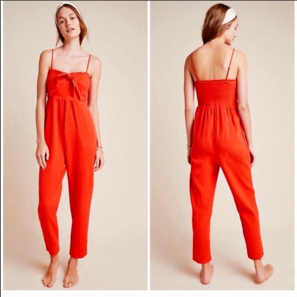 Saturday Sunday orange jumpsuit Anthropologie.